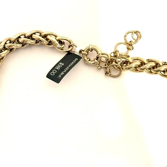 BANANA REPUBLIC | NWT | Sparkling Gold & Crystal Statement Necklace | $98 - Picture 6 of 7